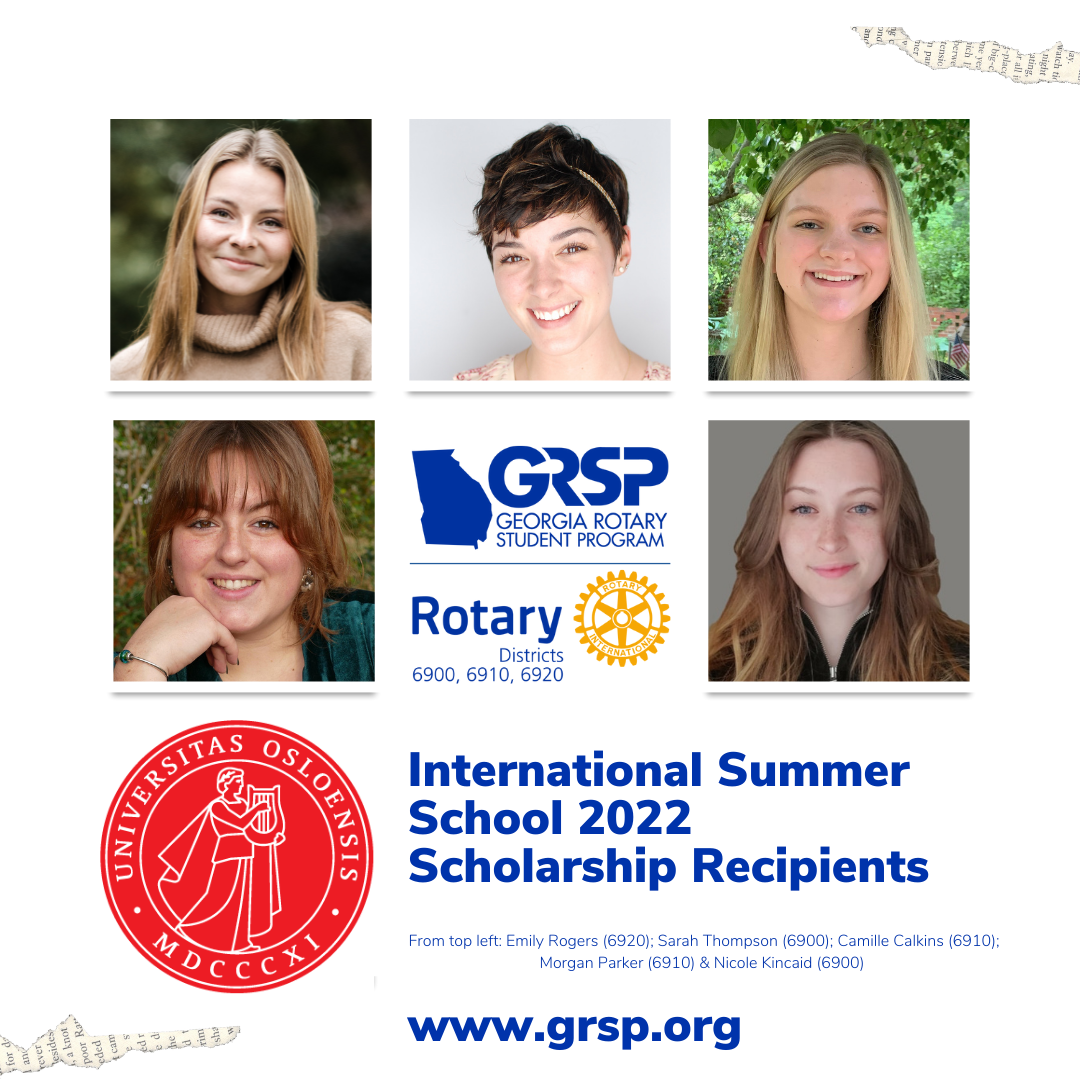 Five Georgia Students Selected to Represent GRSP at University of Oslo